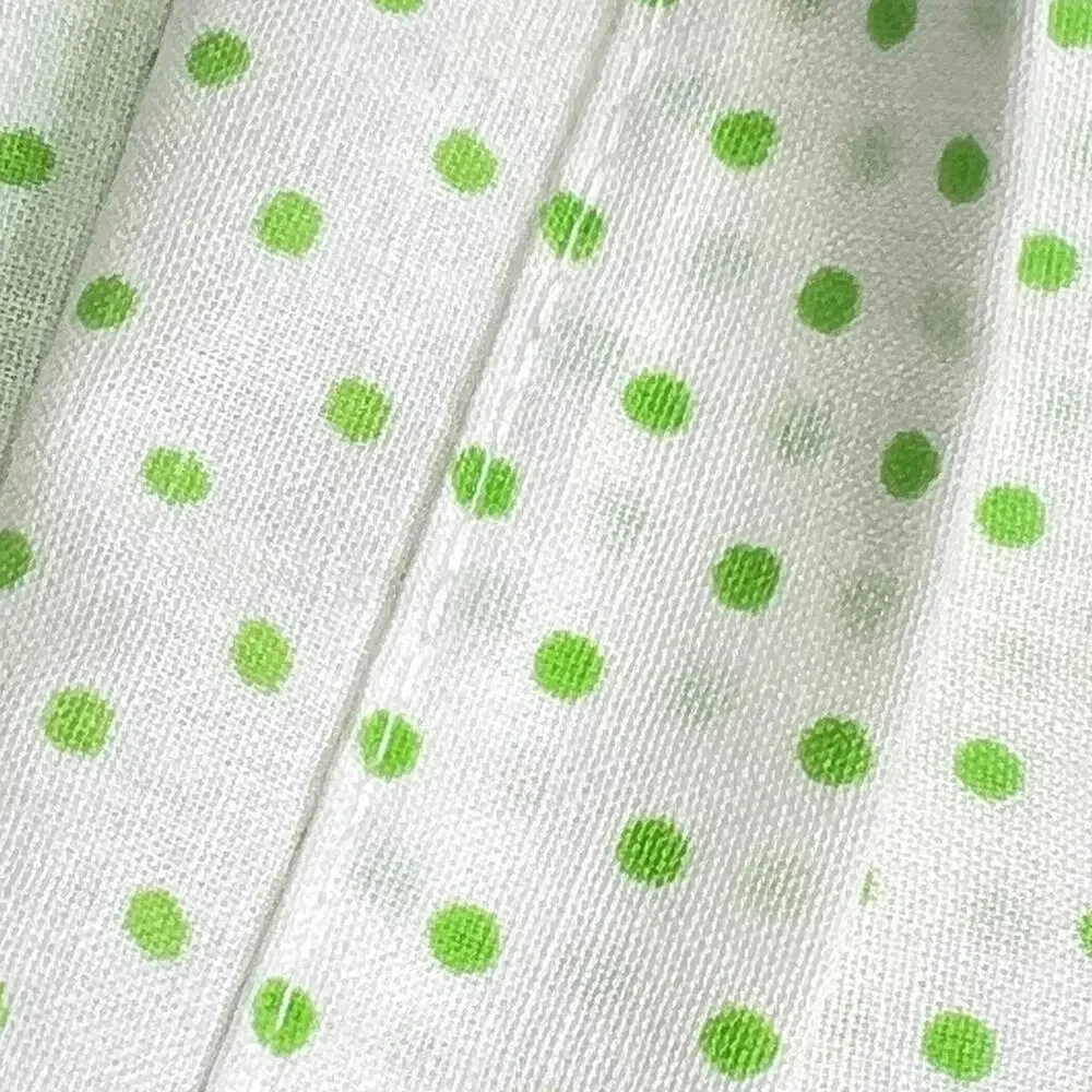 Vintage Fieldcrest Mod Polka Dot Floral Twin Flat Sheet Daisy No Iron Percale